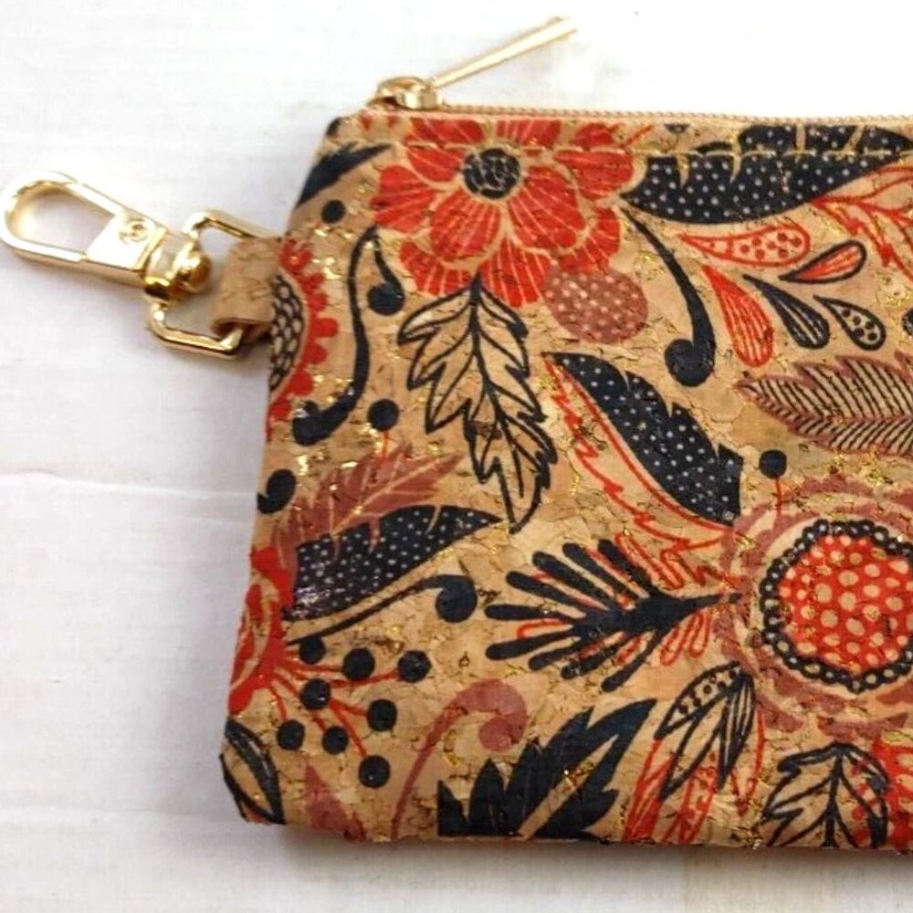 Cork Vegan Leather Coin Purse Wallet Pouch Hippie Hippy Boho Bohemian